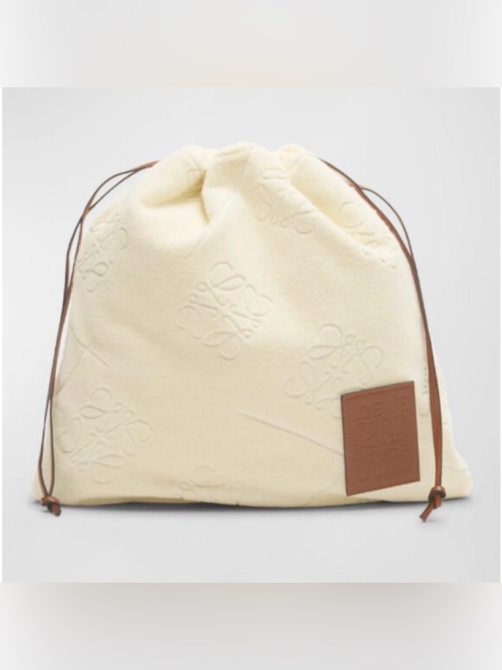 LOEWE x Paula Ibiza Terry Cloth Calfskin Drawstring Pouch
